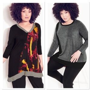 2 Zim & Zoe Casual Long Tops Sz 14 NWT